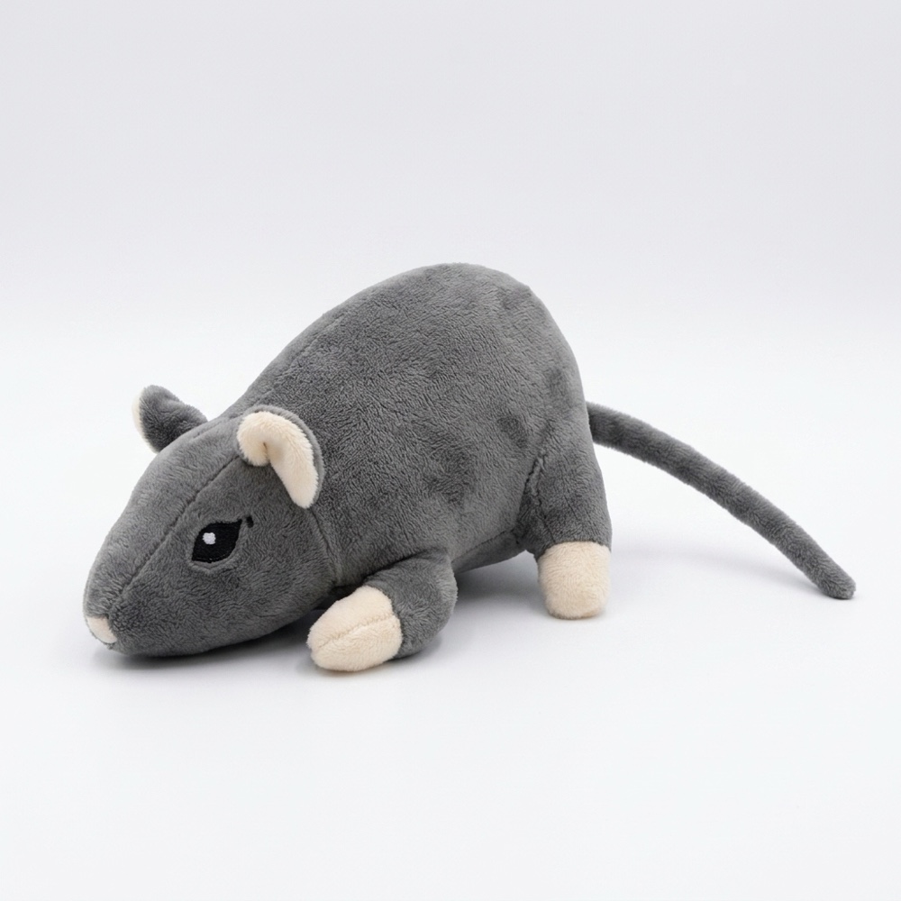 CozyRelic plush grey rat companion